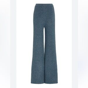 Ulla Johnson Clara Ribbed Knit Sweater Pants Heather Blue XS Fall Winter Cozy